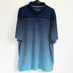 Walter Hagen Short Sleeve Golf Polo Blue Striped Mens XL